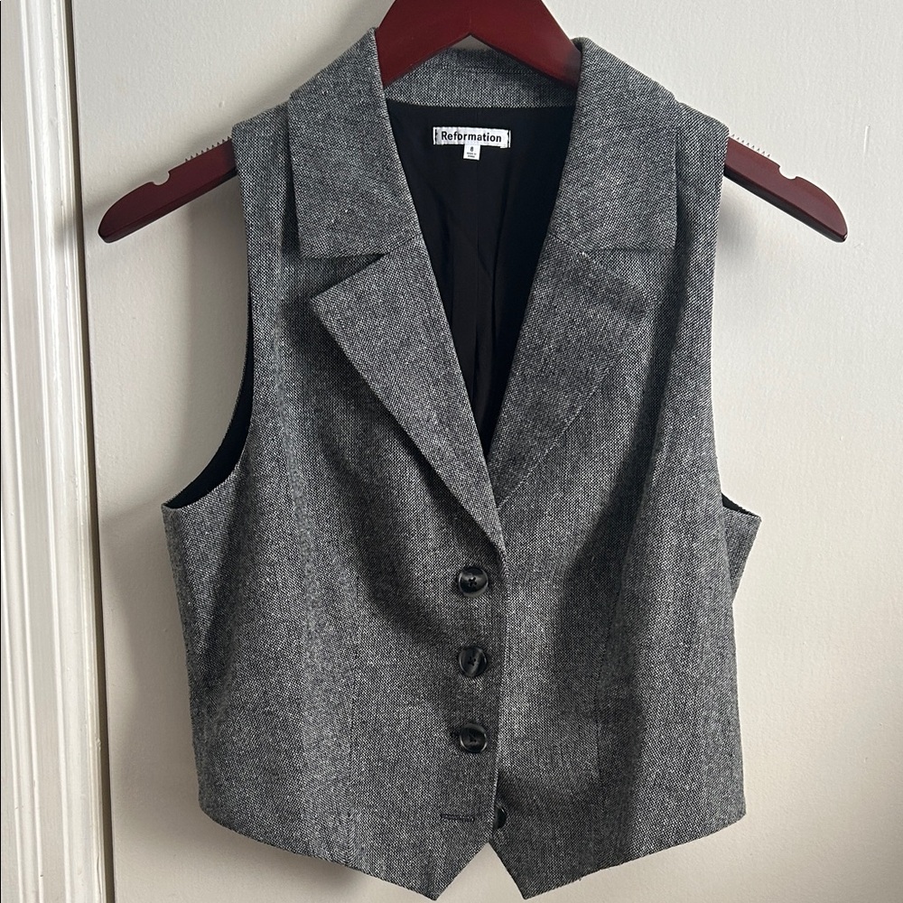 Reformation Gray Women's Button-Up Vest